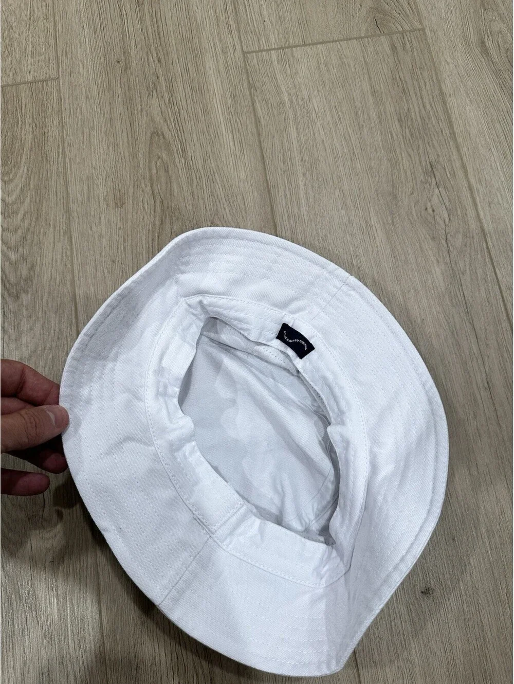 Angus & Grace Go Golfing White Green Stripe Bucket Hat